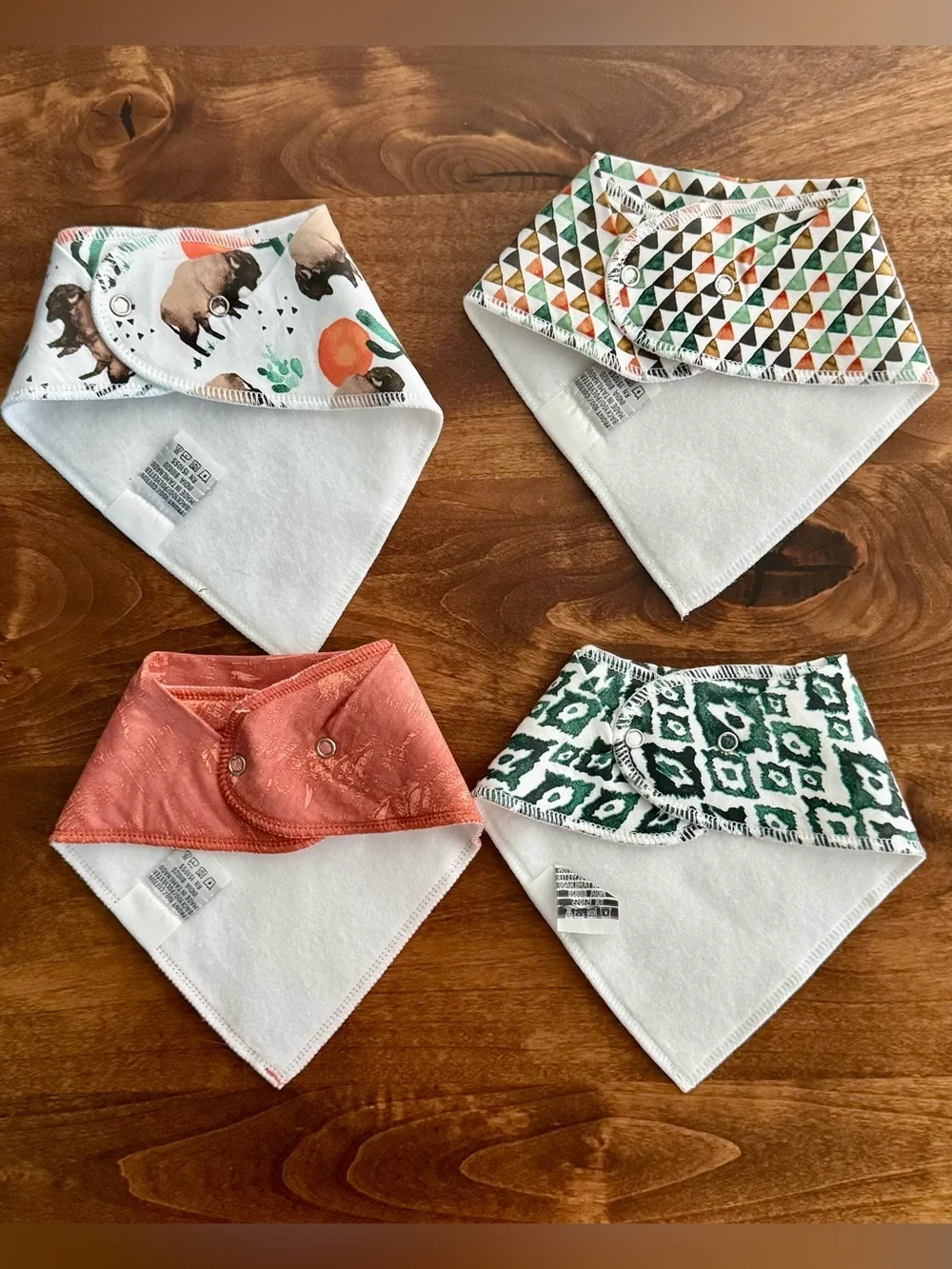NWOT Copper Pearl Bison 4 Pack Cotton Bandana Bibs Western Cactus 4 Pack